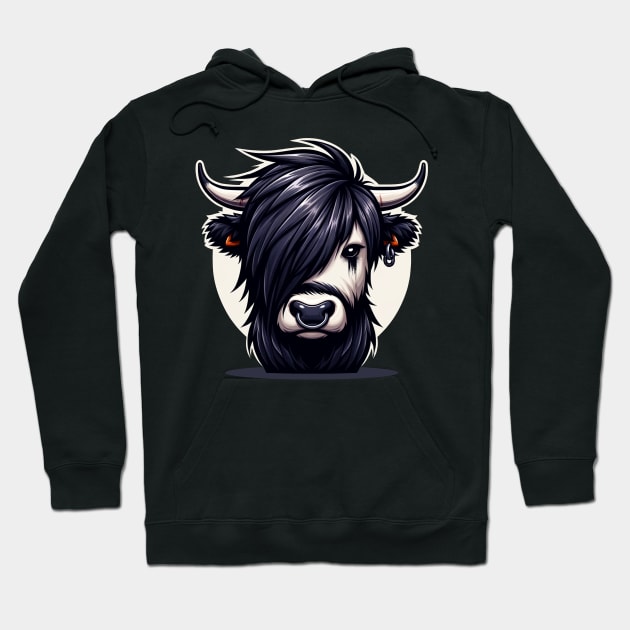 Emo Highland Cow Hoodie by dystopic